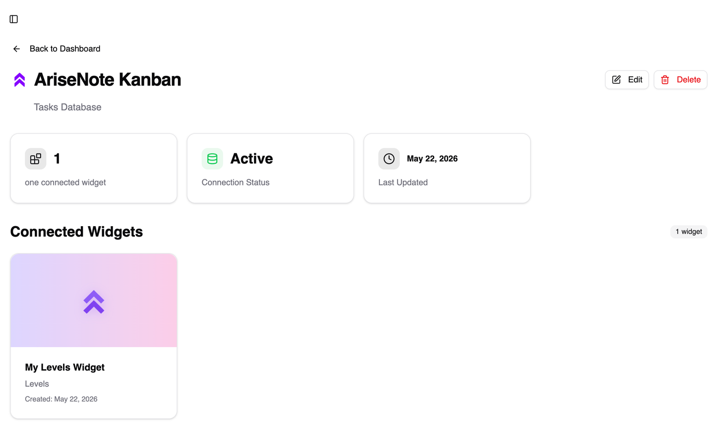 Connection detail page