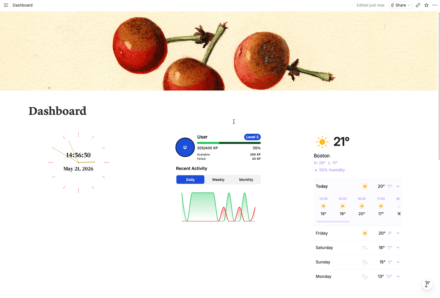 Widget final look