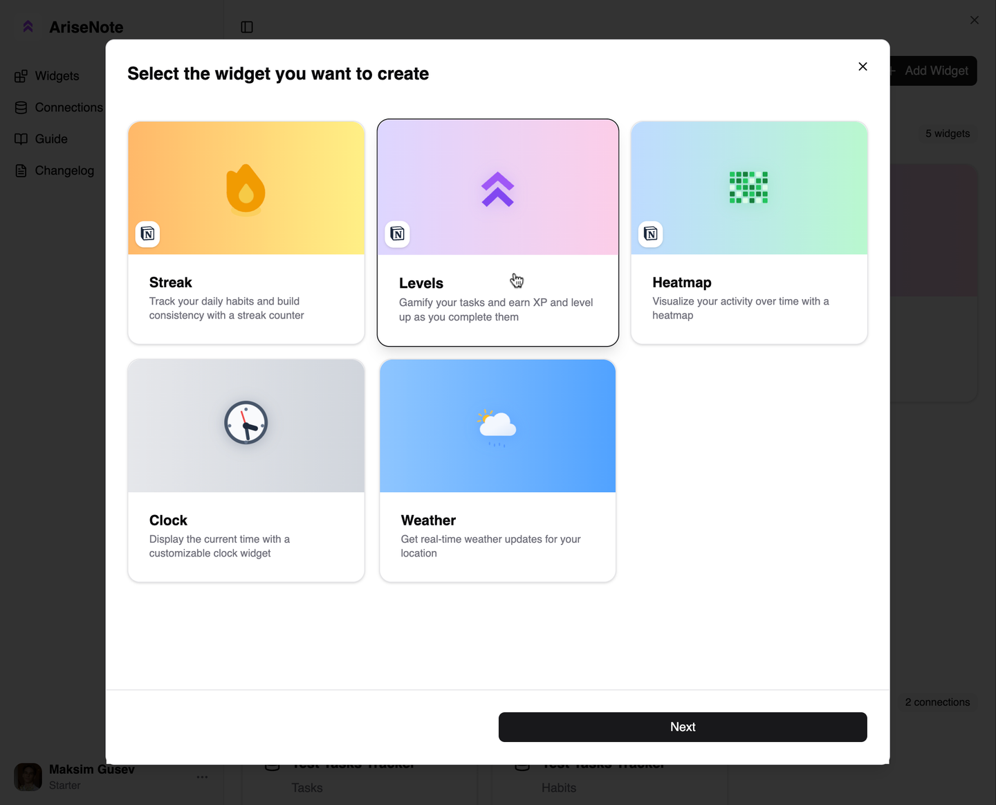 Selecting Widget