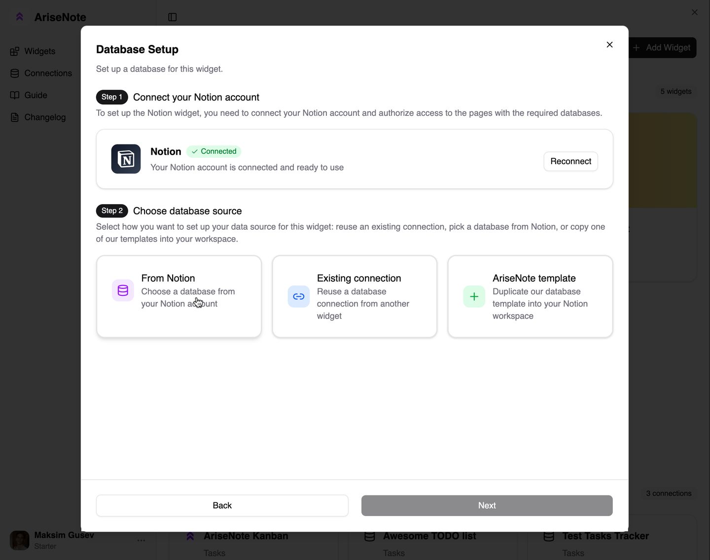 Choosing Connection Type