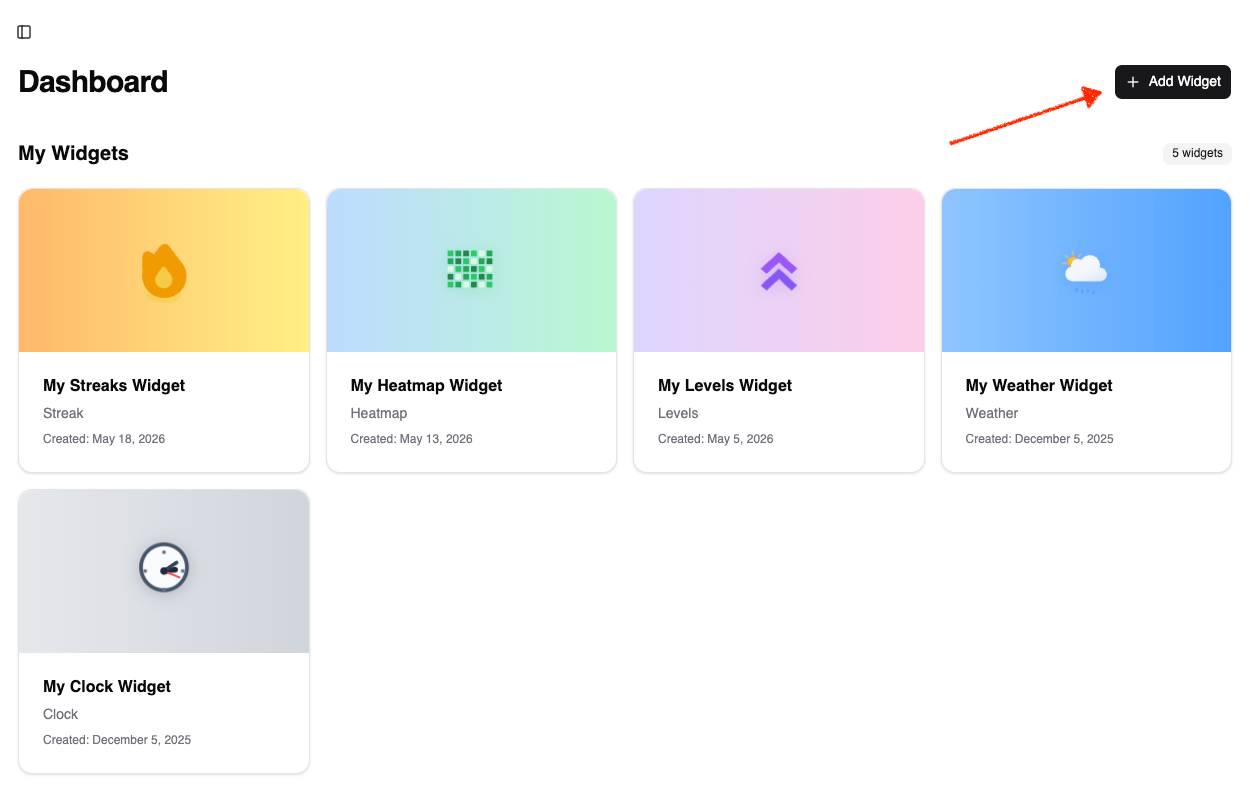 Create Widget Button