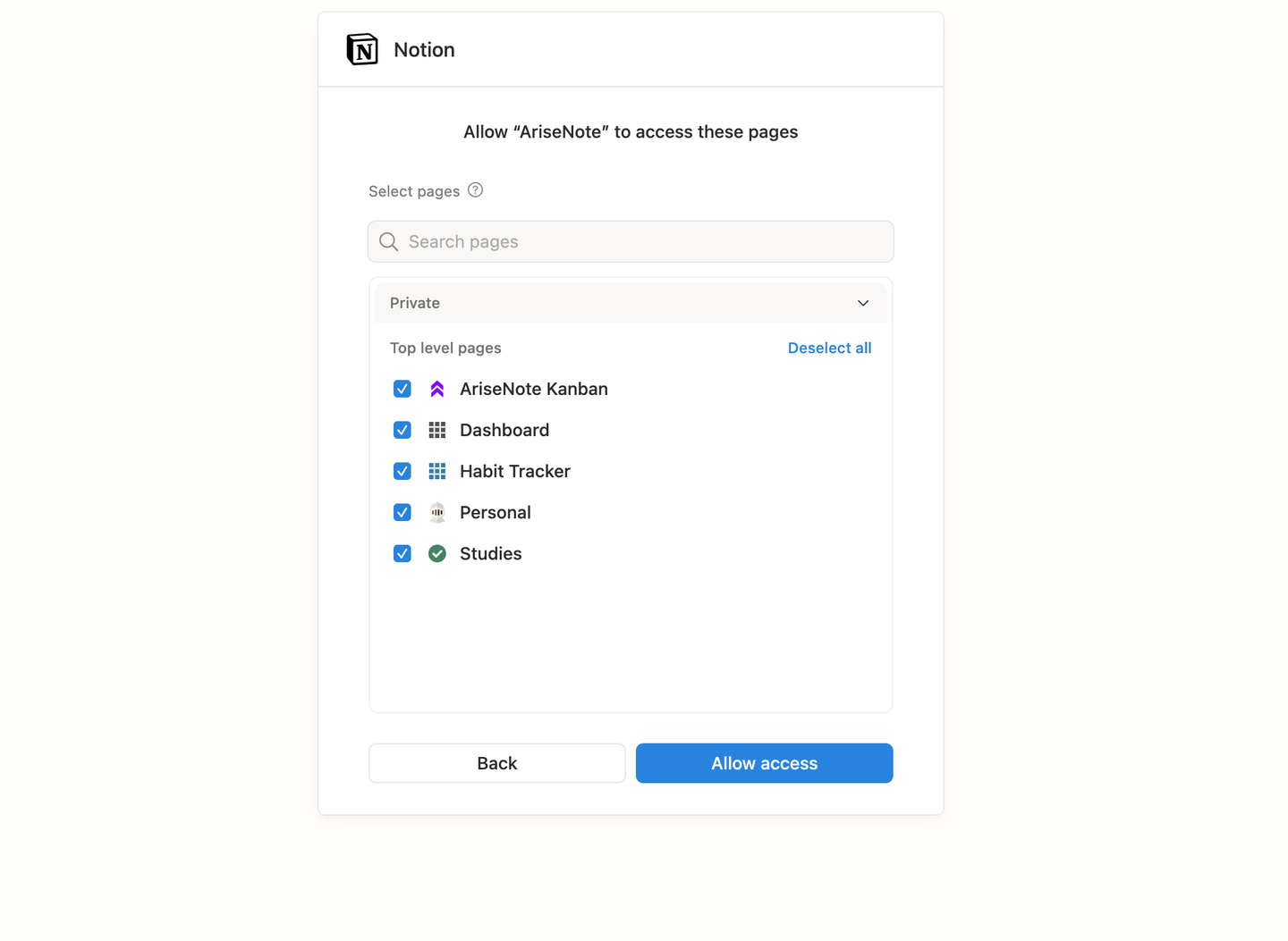 Selecting Pages
