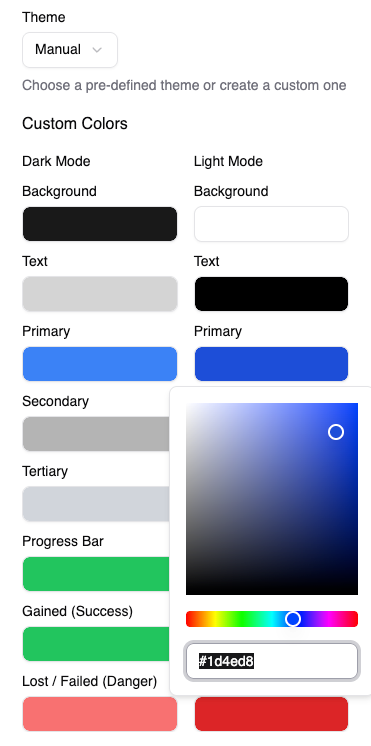 Manual color overrides